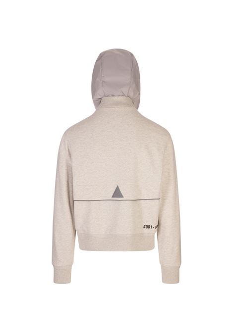 Giacca Imbottita In Felpa Beige Chiaro Melange Con Cappuccio MONCLER GRENOBLE | 097-8G00007 8098U977